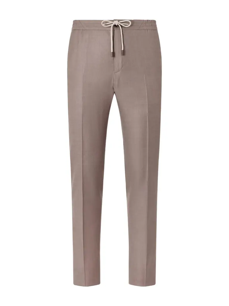 Tapered Wool and Silk-Blend Twill Drawstring Trousers - Men Tapered Wool and Silk-Blend Twill Drawstring Trousers - Men
