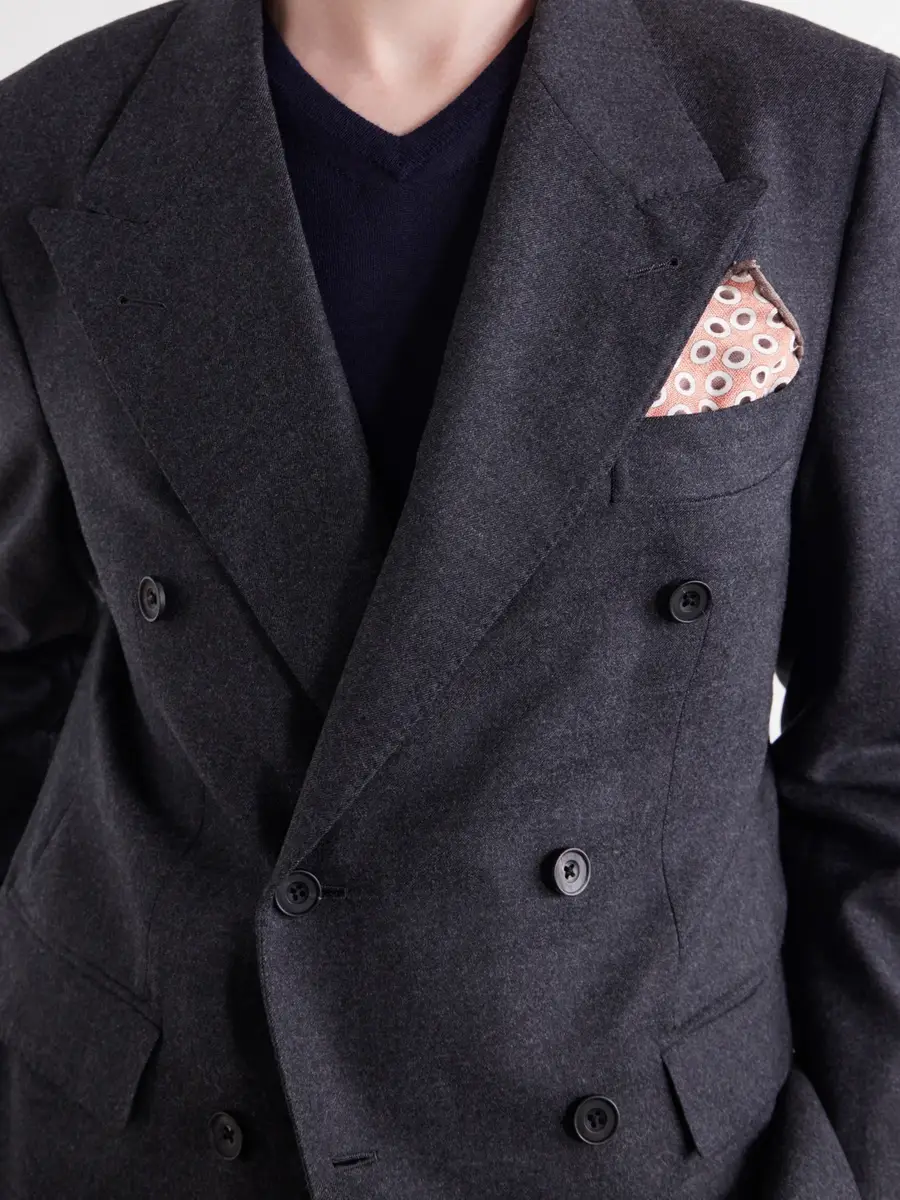 Rubinacci Double-Breasted Virgin Wool-Twill Blazer - Men | Thumbnail 5 Rubinacci Double-Breasted Virgin Wool-Twill Blazer - Men | Thumbnail 5