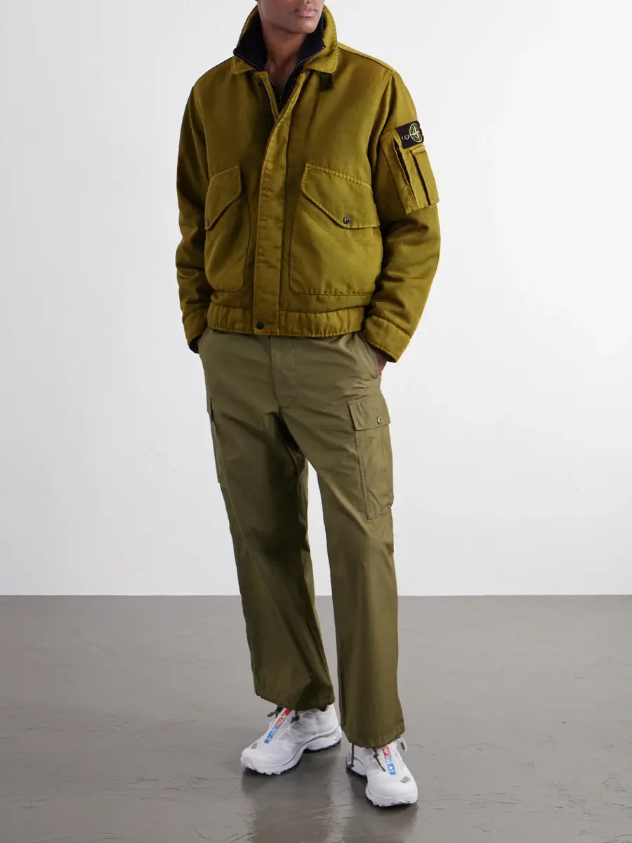 Stone Island Garment-Dyed Dense Oxford Nylon-TC Bomber Jacket - Men | Thumbnail 2