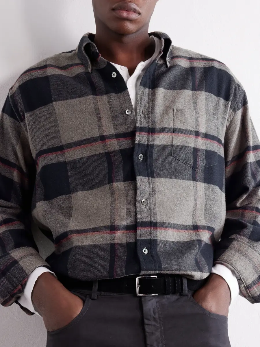 Portuguese Flannel Lumen Oversized Checked Cotton-Flannel Shirt - Men | Thumbnail 5 Portuguese Flannel Lumen Oversized Checked Cotton-Flannel Shirt - Men | Thumbnail 5