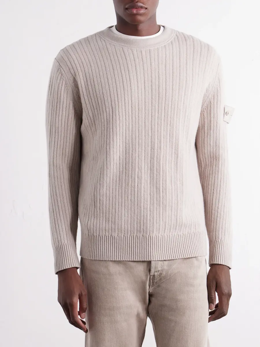 Stone Island STONE ISLAND GHOST Ribbed Wool Cashmere Sweater - Men | Thumbnail 3 Stone Island STONE ISLAND GHOST Ribbed Wool Cashmere Sweater - Men | Thumbnail 3