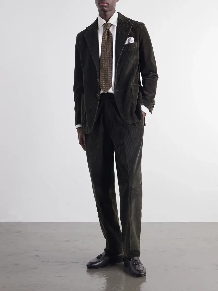 Rubinacci Manny Tapered Pleated Cotton-Corduroy Suit Trousers - Men | Thumbnail 2 Rubinacci Manny Tapered Pleated Cotton-Corduroy Suit Trousers - Men | Thumbnail 2
