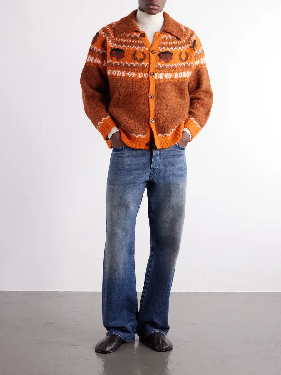 BODE Corral Intarsia-Knit Alpaca-Blend Cardigan - Men | Thumbnail 2 BODE Corral Intarsia-Knit Alpaca-Blend Cardigan - Men | Thumbnail 2