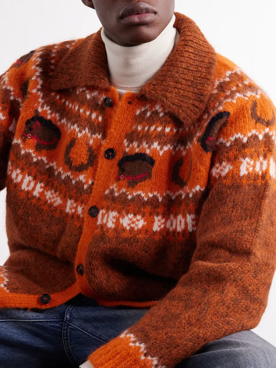 BODE Corral Intarsia-Knit Alpaca-Blend Cardigan - Men | Thumbnail 5 BODE Corral Intarsia-Knit Alpaca-Blend Cardigan - Men | Thumbnail 5