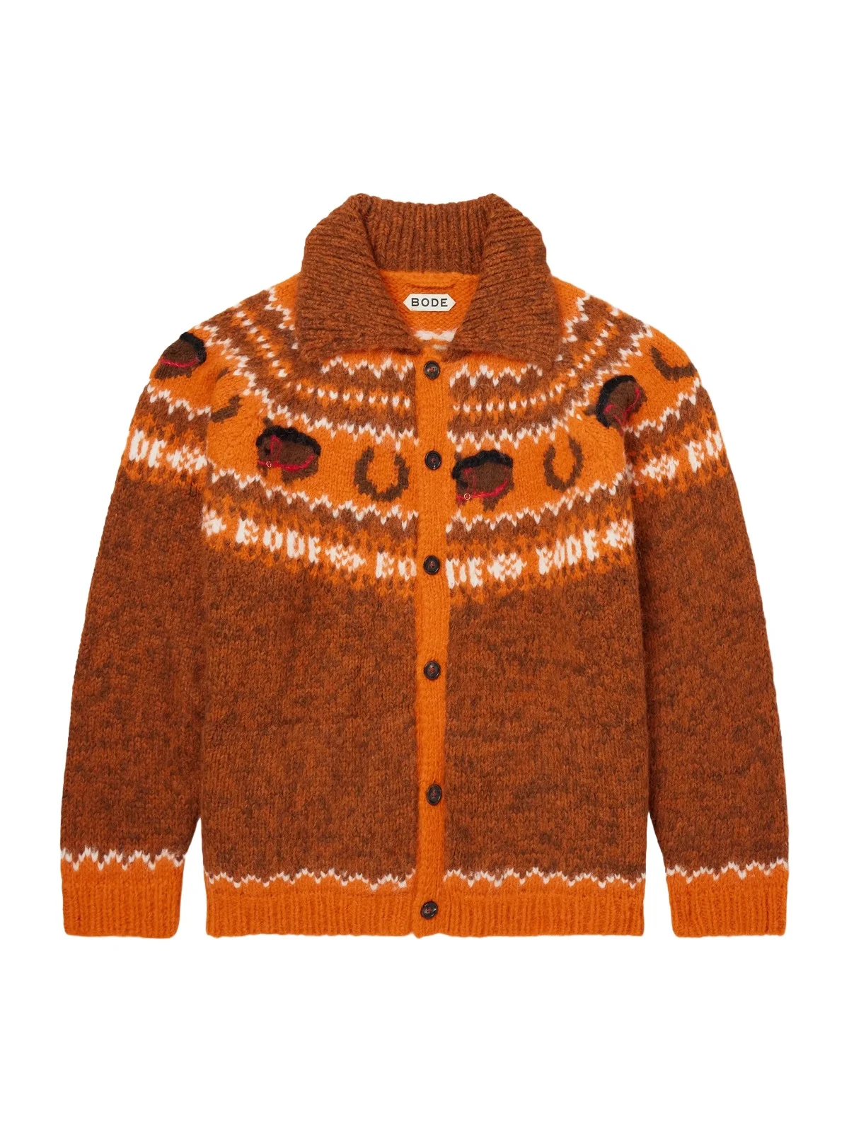 BODE Corral Intarsia-Knit Alpaca-Blend Cardigan - Men