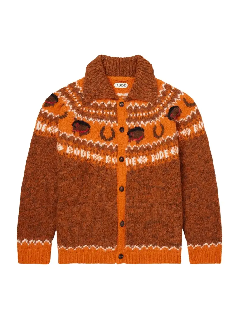 BODE Corral Intarsia-Knit Alpaca-Blend Cardigan - Men