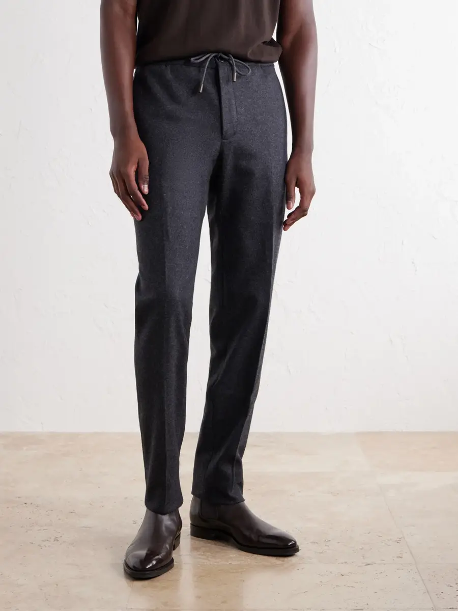 Slowear Straight-Leg Cashmere-Flannel Drawstring Trousers - Men | Thumbnail 3 Slowear Straight-Leg Cashmere-Flannel Drawstring Trousers - Men | Thumbnail 3