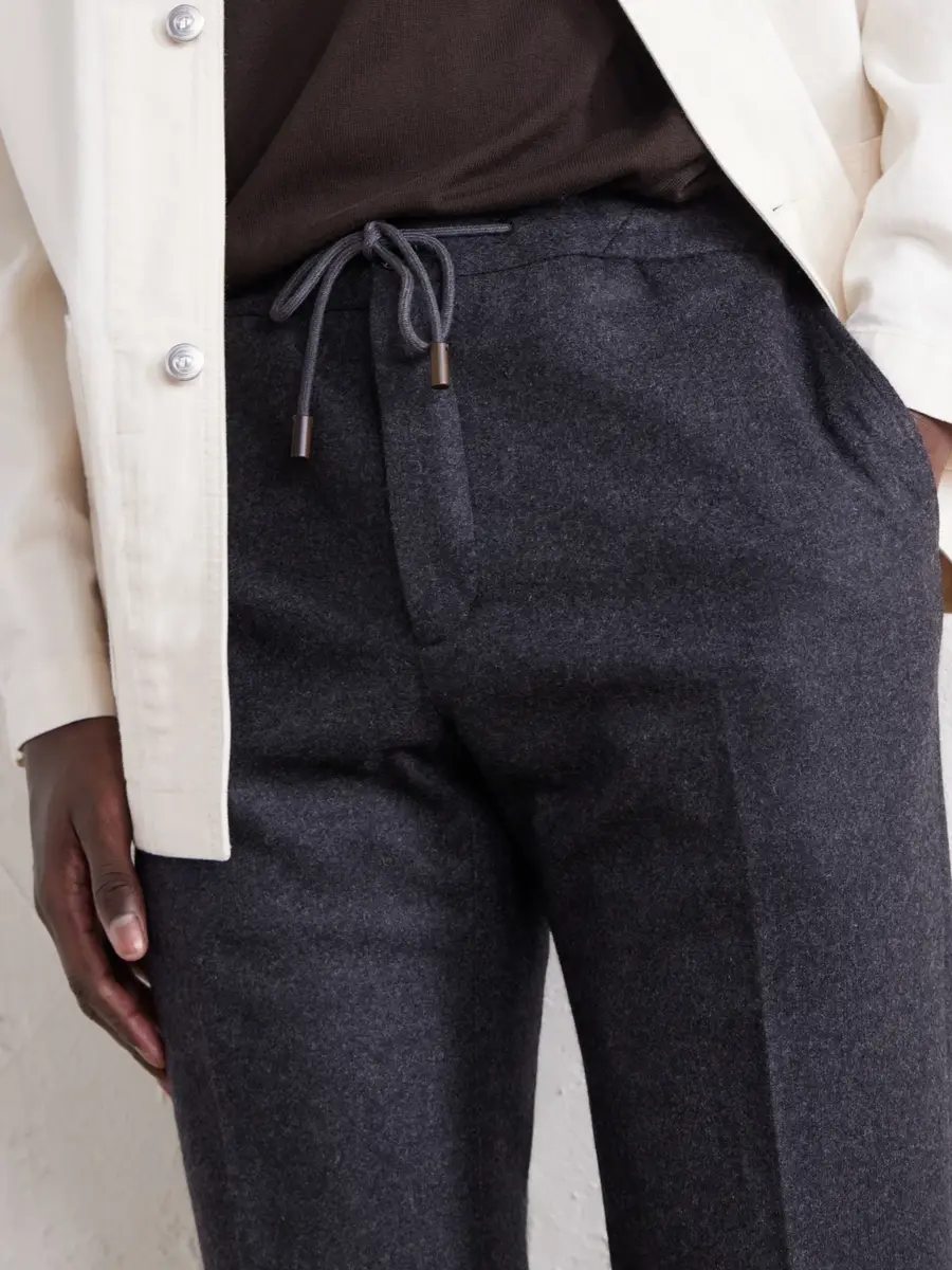 Slowear Straight-Leg Cashmere-Flannel Drawstring Trousers - Men | Thumbnail 5 Slowear Straight-Leg Cashmere-Flannel Drawstring Trousers - Men | Thumbnail 5