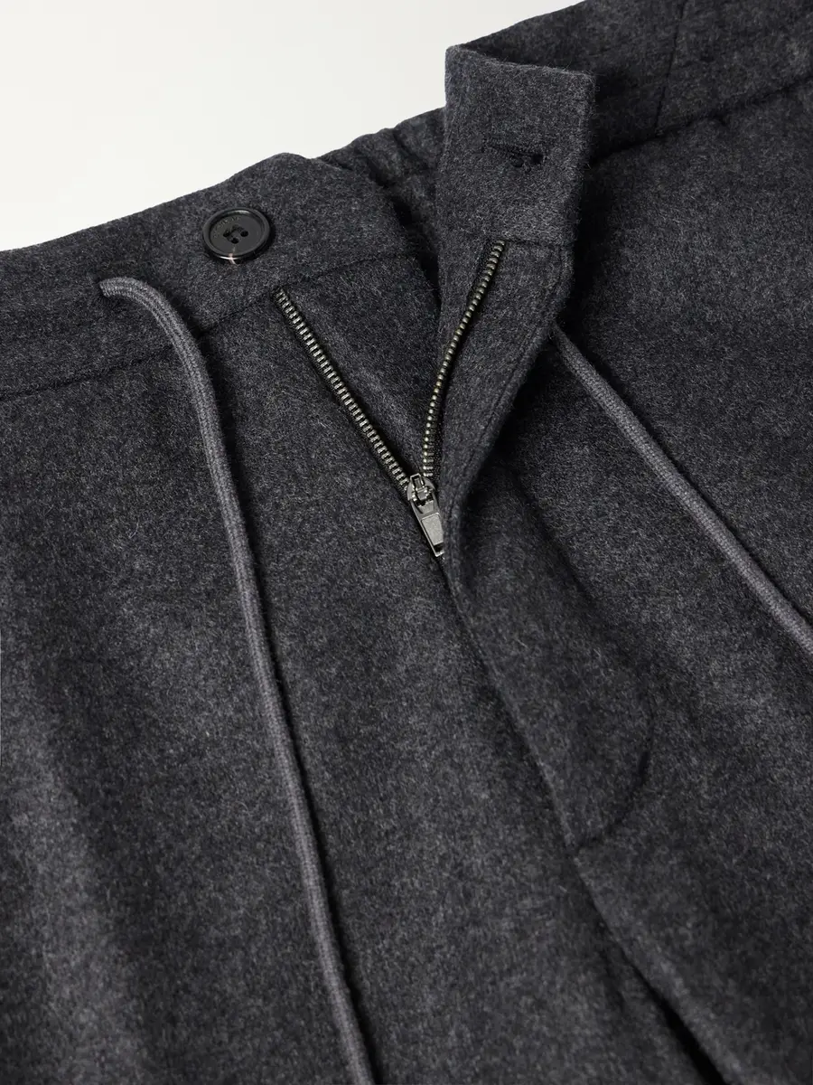 Slowear Straight-Leg Cashmere-Flannel Drawstring Trousers - Men | Thumbnail 6 Slowear Straight-Leg Cashmere-Flannel Drawstring Trousers - Men | Thumbnail 6