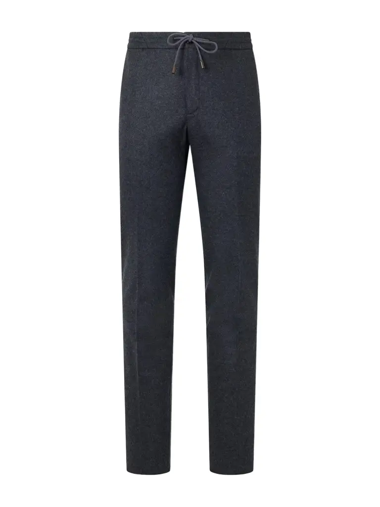 Slowear Straight-Leg Cashmere-Flannel Drawstring Trousers - Men