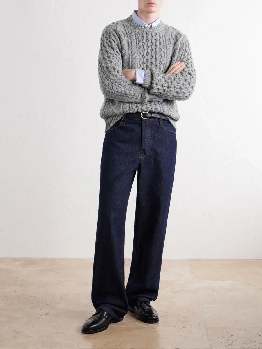 Anderson & Sheppard Aran Cable-Knit Wool and Cashmere-Blend Sweater - Men | Thumbnail 2 Anderson & Sheppard Aran Cable-Knit Wool and Cashmere-Blend Sweater - Men | Thumbnail 2
