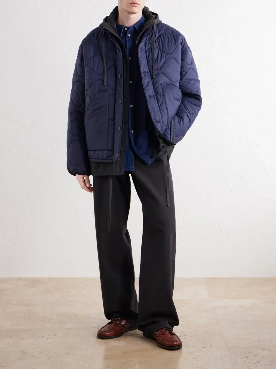 A Kind Of Guise Tres En Uno Hooded Layered Quilted Shell and Canvas Jacket - Men | Thumbnail 2