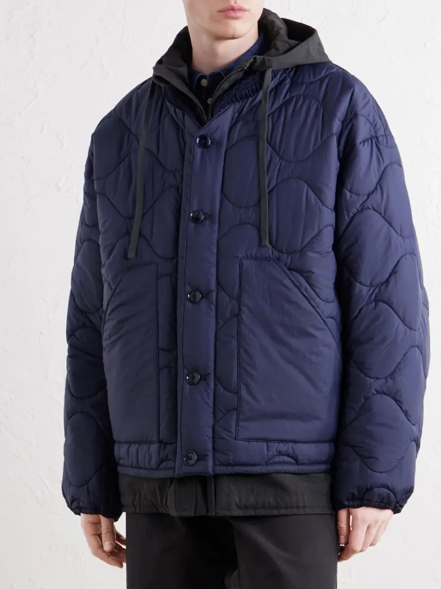 A Kind Of Guise Tres En Uno Hooded Layered Quilted Shell and Canvas Jacket - Men | Thumbnail 3