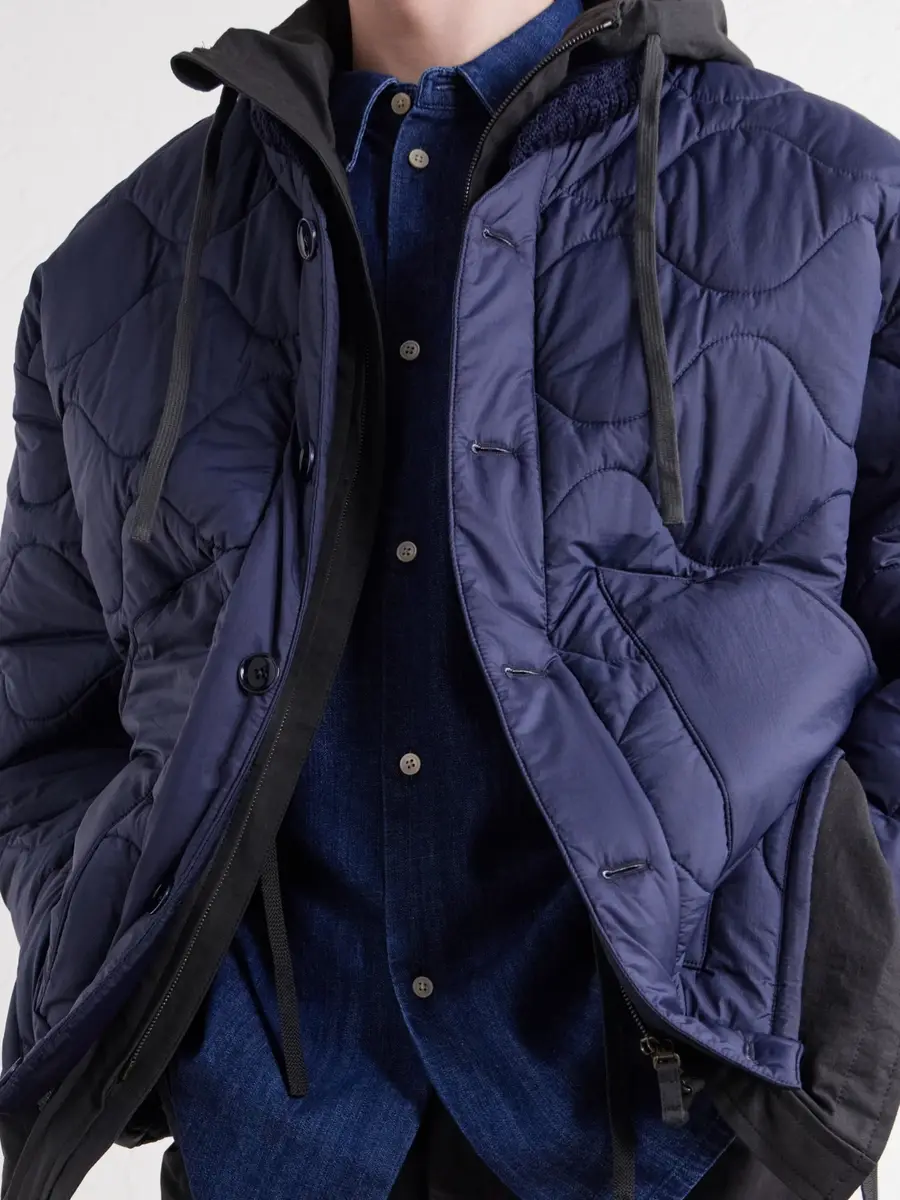 A Kind Of Guise Tres En Uno Hooded Layered Quilted Shell and Canvas Jacket - Men | Thumbnail 5