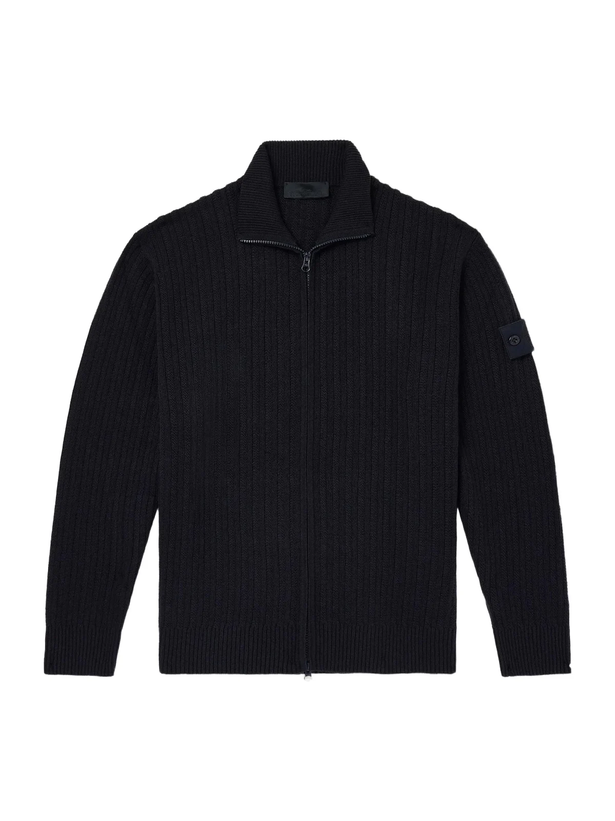 Stone Island GHOST Ribbed Wool and Cashmere-Blend Zip-Up Cardigan - Men