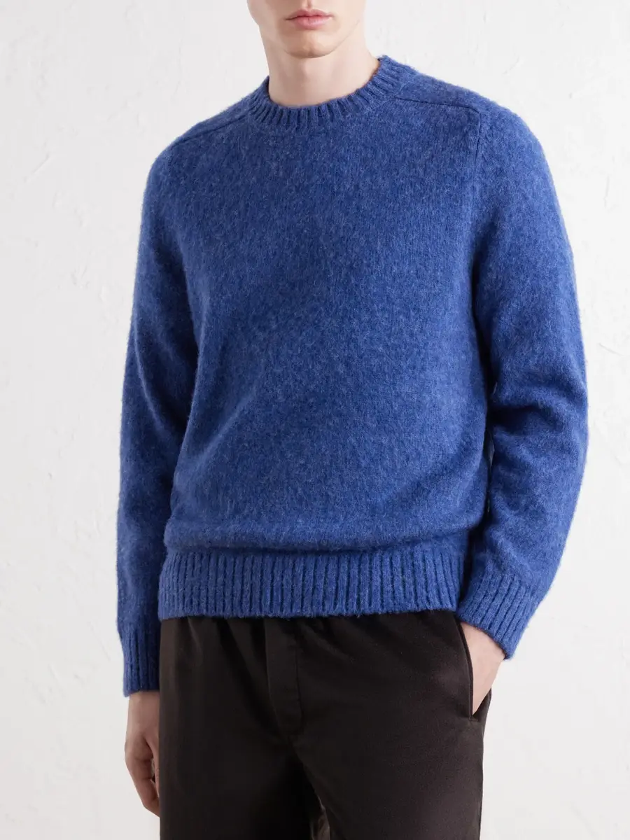 Anderson & Sheppard Geelong Brushed-Wool Sweater - Men | Thumbnail 3 Anderson & Sheppard Geelong Brushed-Wool Sweater - Men | Thumbnail 3