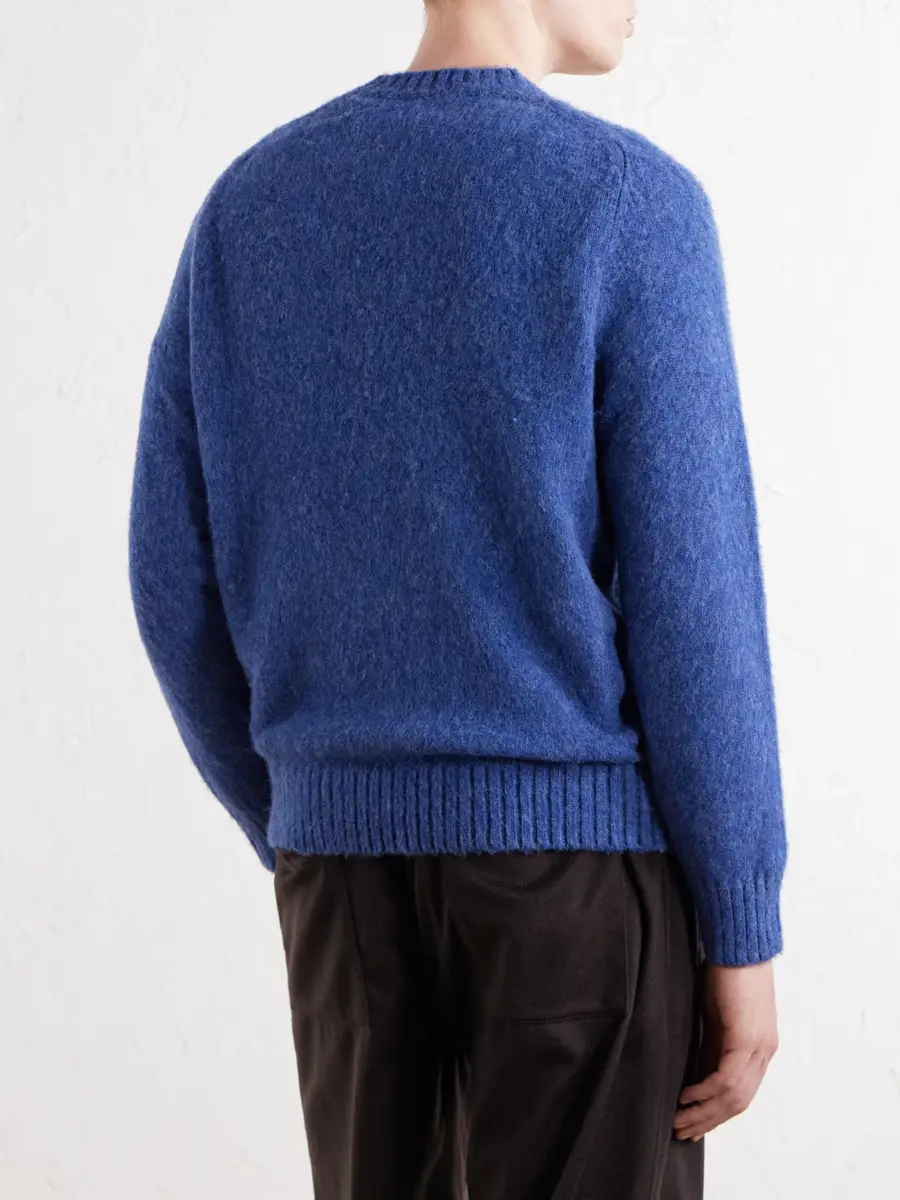 Anderson & Sheppard Geelong Brushed-Wool Sweater - Men | Thumbnail 4 Anderson & Sheppard Geelong Brushed-Wool Sweater - Men | Thumbnail 4