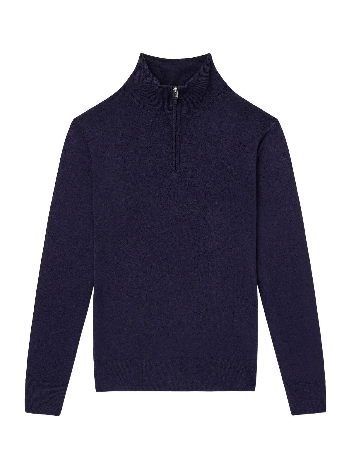 Canali Rib-Trimmed Wool Half-Zip Sweater - Men