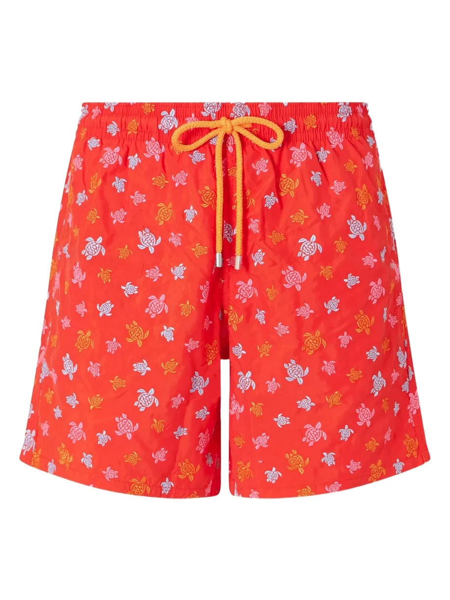 Vilebrequin Mistral Straight-Leg Mid-Length Embroidered Recycled Swim Shorts - Men