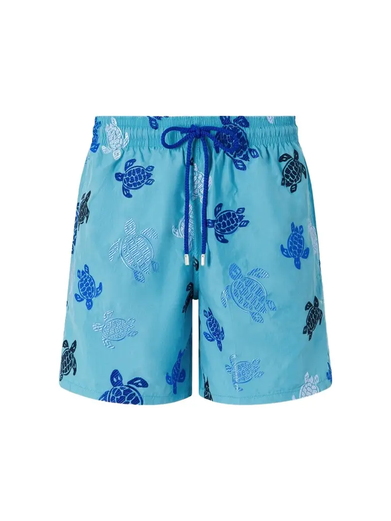 Mistral Straight-Leg Mid-Length Embroidered Recycled Swim Shorts - Men Mistral Straight-Leg Mid-Length Embroidered Recycled Swim Shorts - Men