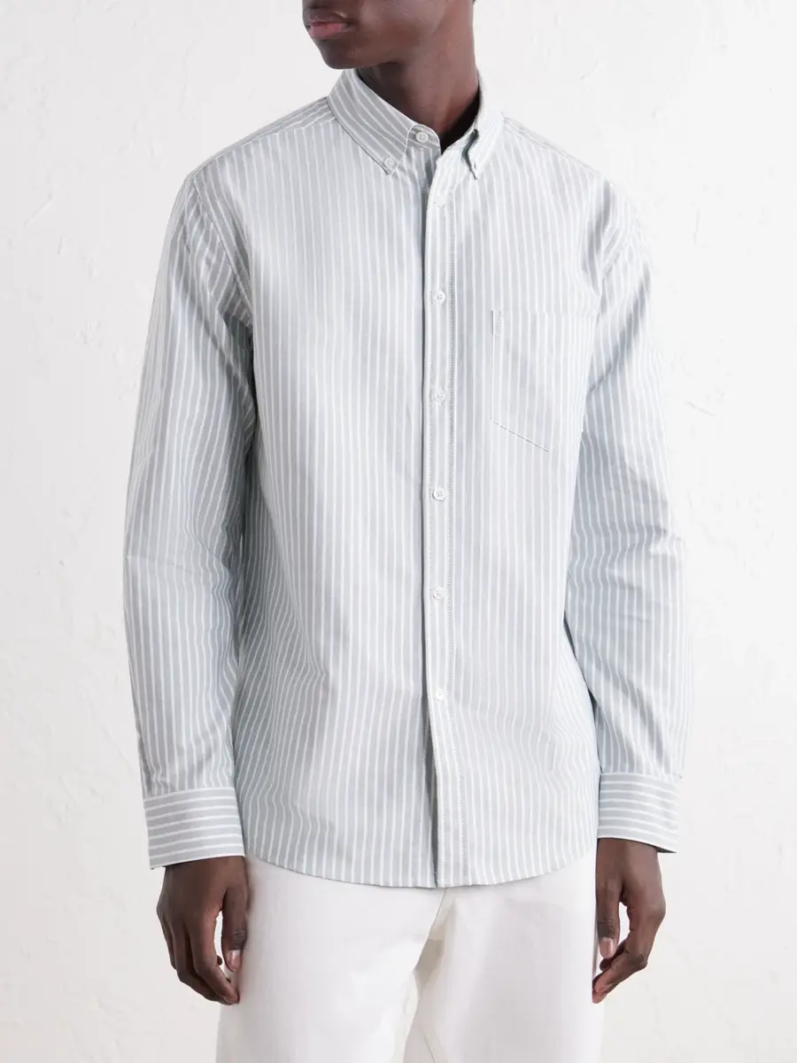 Portuguese Flannel Belavista Button-Down Collar Striped Cotton-Oxford Shirt - Men | Thumbnail 3