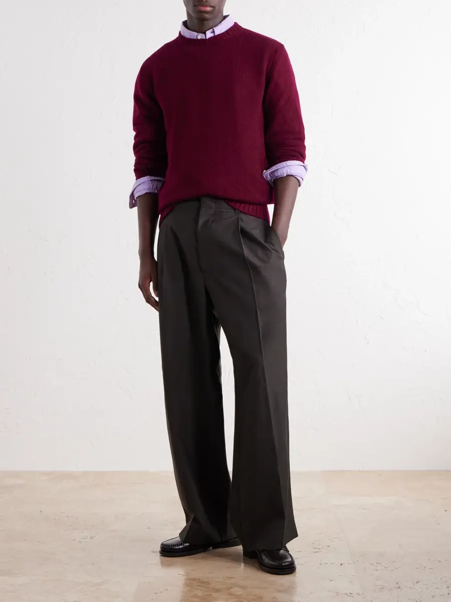 Anderson & Sheppard Super Soft Rib-Trimmed Cashmere Sweater - Men | Thumbnail 2 Anderson & Sheppard Super Soft Rib-Trimmed Cashmere Sweater - Men | Thumbnail 2