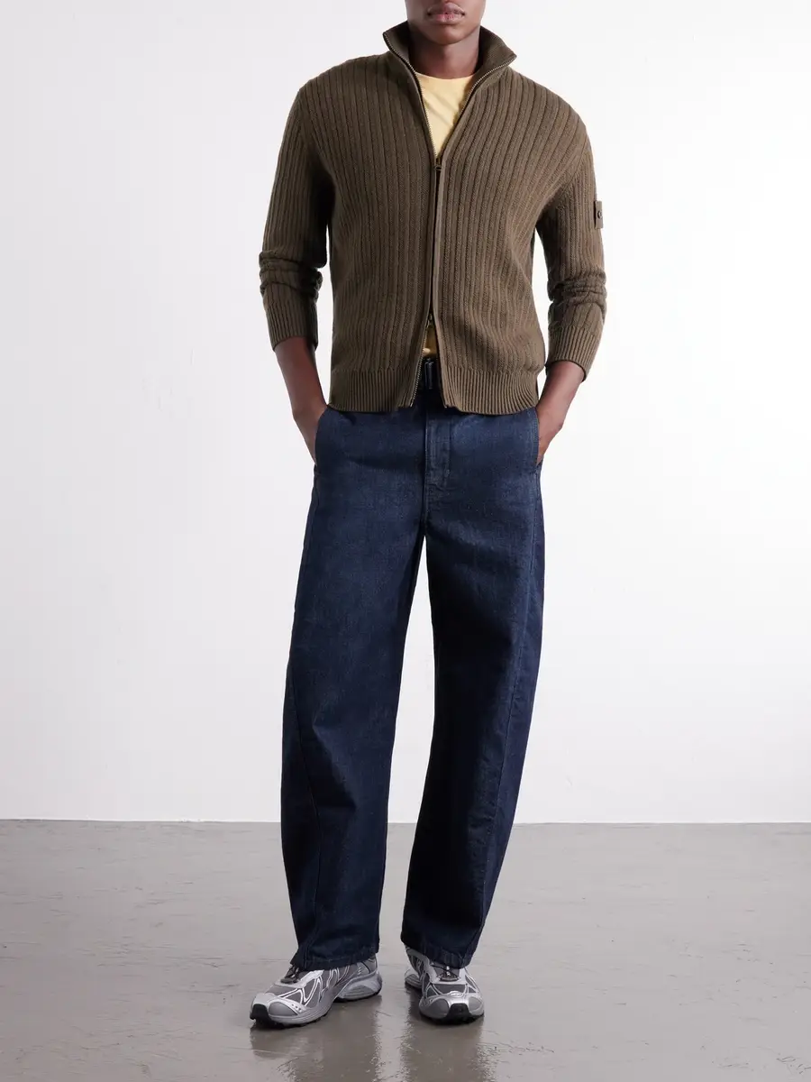 Stone Island STONE ISLAND GHOST Ribbed Wool and Cashmere-Blend Zip-Up Cardigan - Men | Thumbnail 2 Stone Island STONE ISLAND GHOST Ribbed Wool and Cashmere-Blend Zip-Up Cardigan - Men | Thumbnail 2