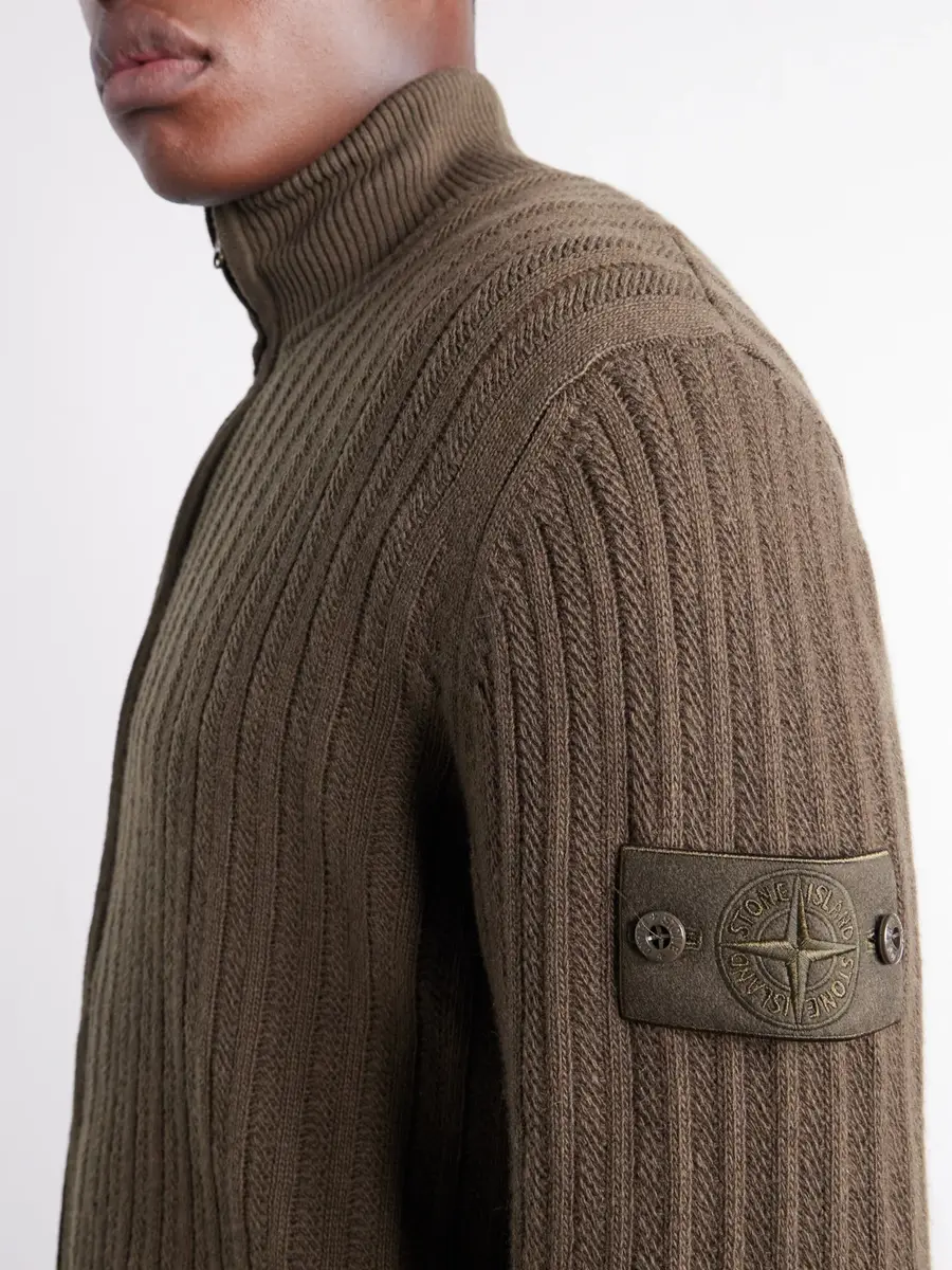 Stone Island STONE ISLAND GHOST Ribbed Wool and Cashmere-Blend Zip-Up Cardigan - Men | Thumbnail 5 Stone Island STONE ISLAND GHOST Ribbed Wool and Cashmere-Blend Zip-Up Cardigan - Men | Thumbnail 5