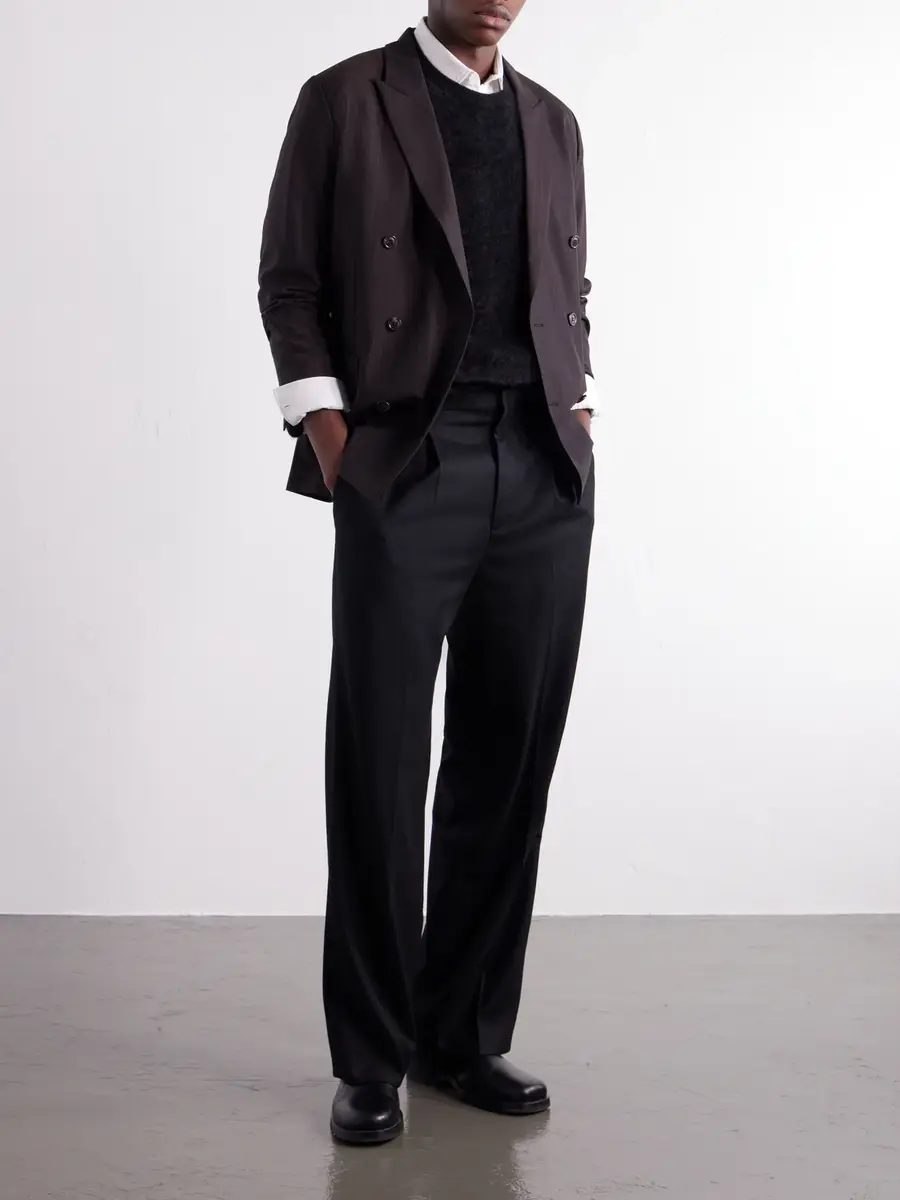 ssstein Straight-Leg Pleated Wool-Blend Flannel Trousers - Men | Thumbnail 2
