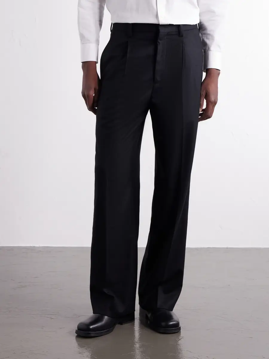 ssstein Straight-Leg Pleated Wool-Blend Flannel Trousers - Men | Thumbnail 3