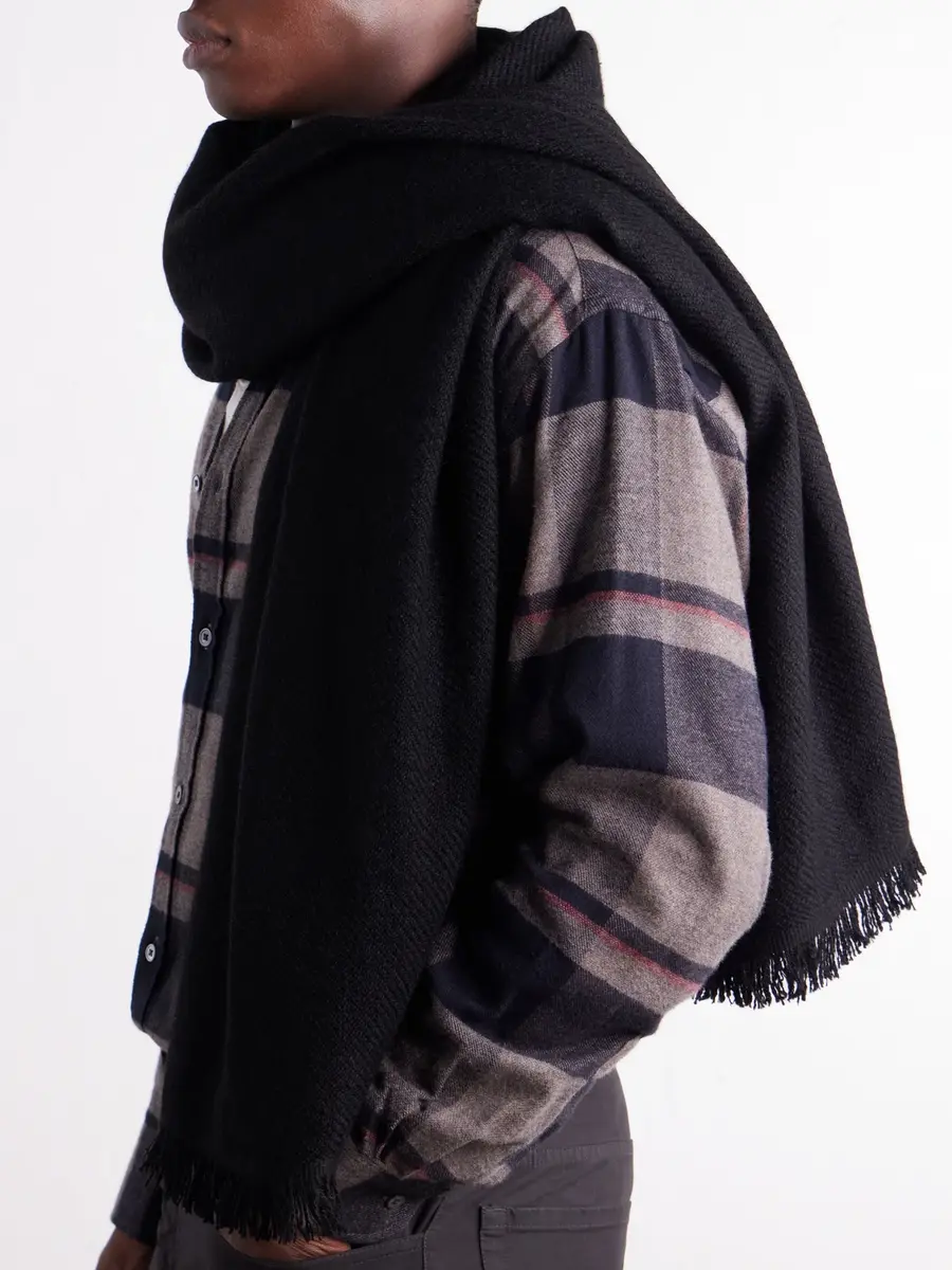 Anderson & Sheppard Fringed Cashmere-Twill Scarf - Men | Thumbnail 3 Anderson & Sheppard Fringed Cashmere-Twill Scarf - Men | Thumbnail 3