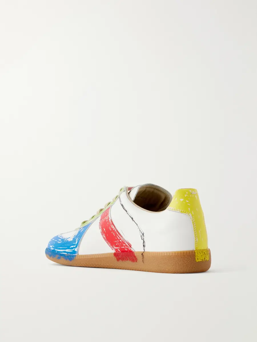 Maison Margiela Replica Painted-Effect Leather Sneakers - Men | Thumbnail 4 Maison Margiela Replica Painted-Effect Leather Sneakers - Men | Thumbnail 4