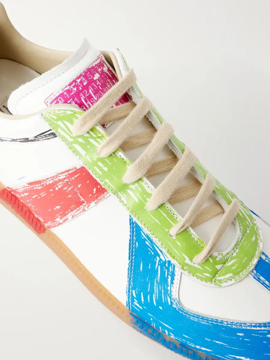 Maison Margiela Replica Painted-Effect Leather Sneakers - Men | Thumbnail 5 Maison Margiela Replica Painted-Effect Leather Sneakers - Men | Thumbnail 5