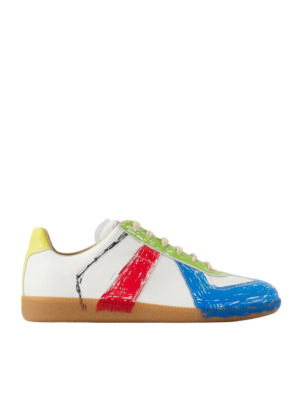 Maison Margiela Replica Painted-Effect Leather Sneakers - Men