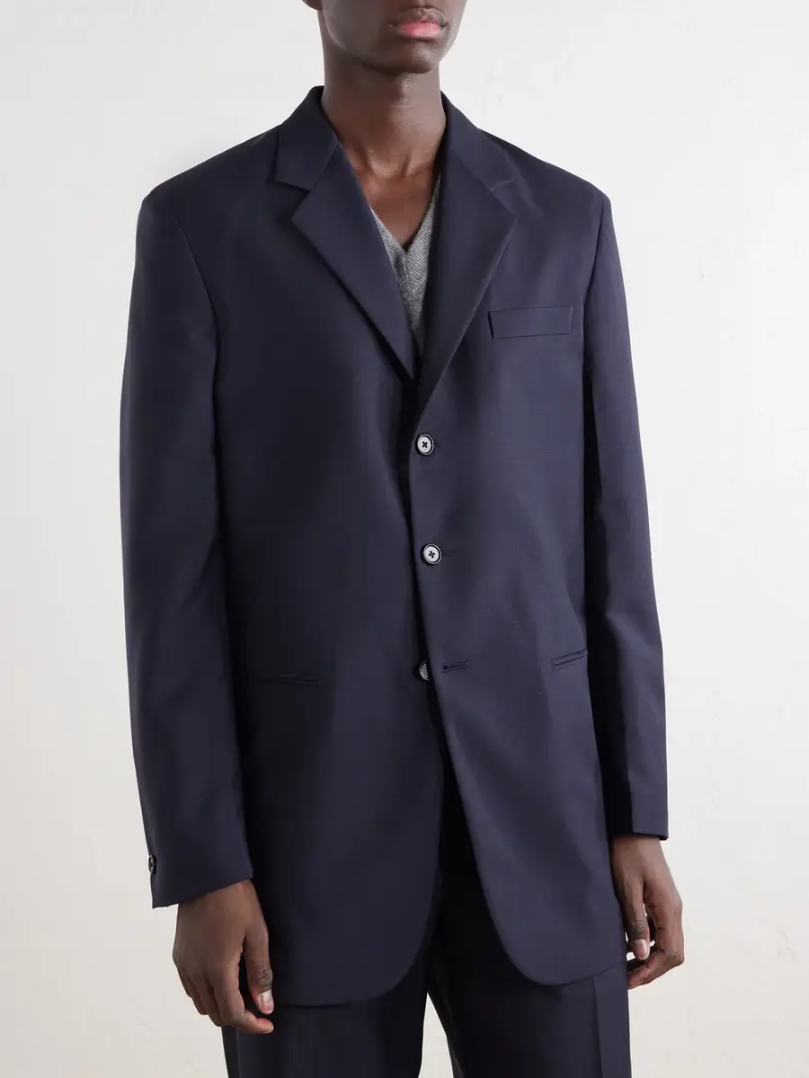 Jil Sander Wool and Mohair-Blend Grain De Poudre Blazer - Men | Thumbnail 3