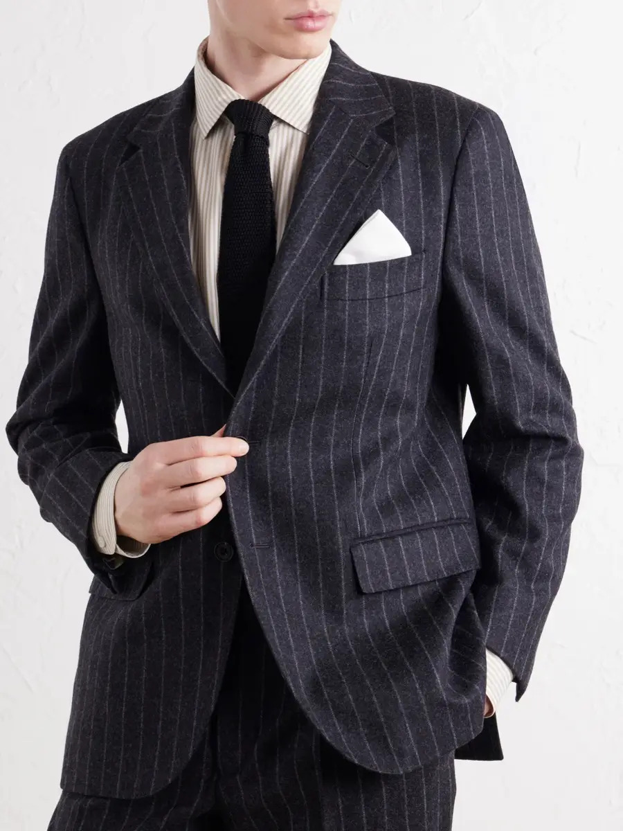 Rubinacci Pinstriped Virgin Wool-Flannel Suit - Men | Thumbnail 3 Rubinacci Pinstriped Virgin Wool-Flannel Suit - Men | Thumbnail 3