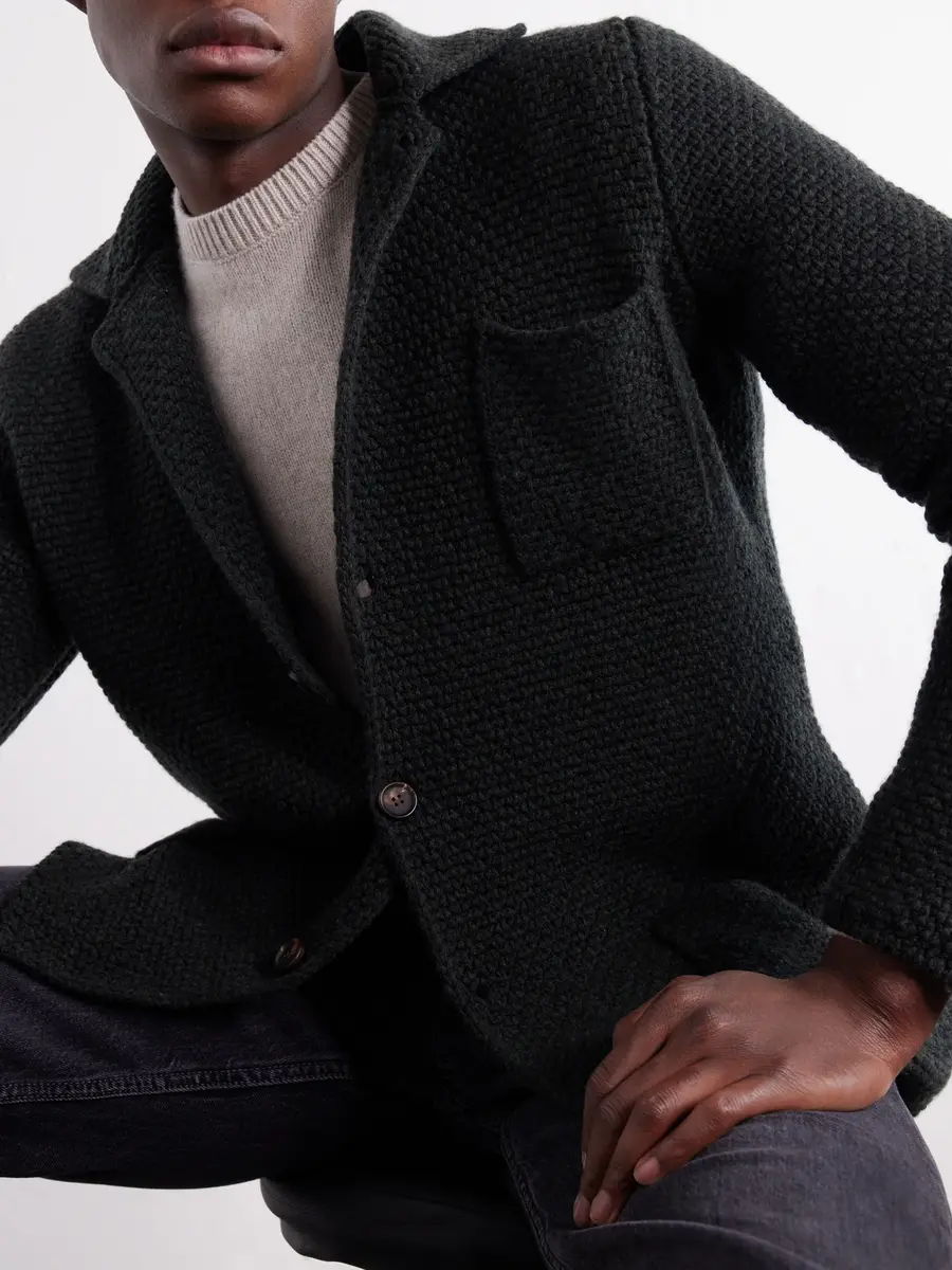 Anderson & Sheppard Merino Wool and Cashmere-Blend Cardigan - Men | Thumbnail 5 Anderson & Sheppard Merino Wool and Cashmere-Blend Cardigan - Men | Thumbnail 5