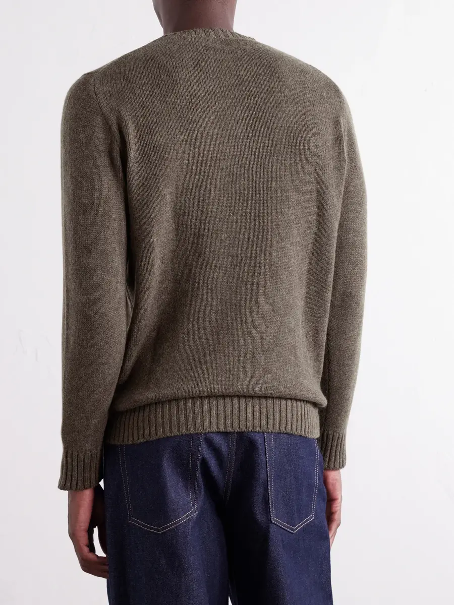 Anderson & Sheppard Super Soft Rib-Trimmed Cashmere Sweater - Men | Thumbnail 4 Anderson & Sheppard Super Soft Rib-Trimmed Cashmere Sweater - Men | Thumbnail 4