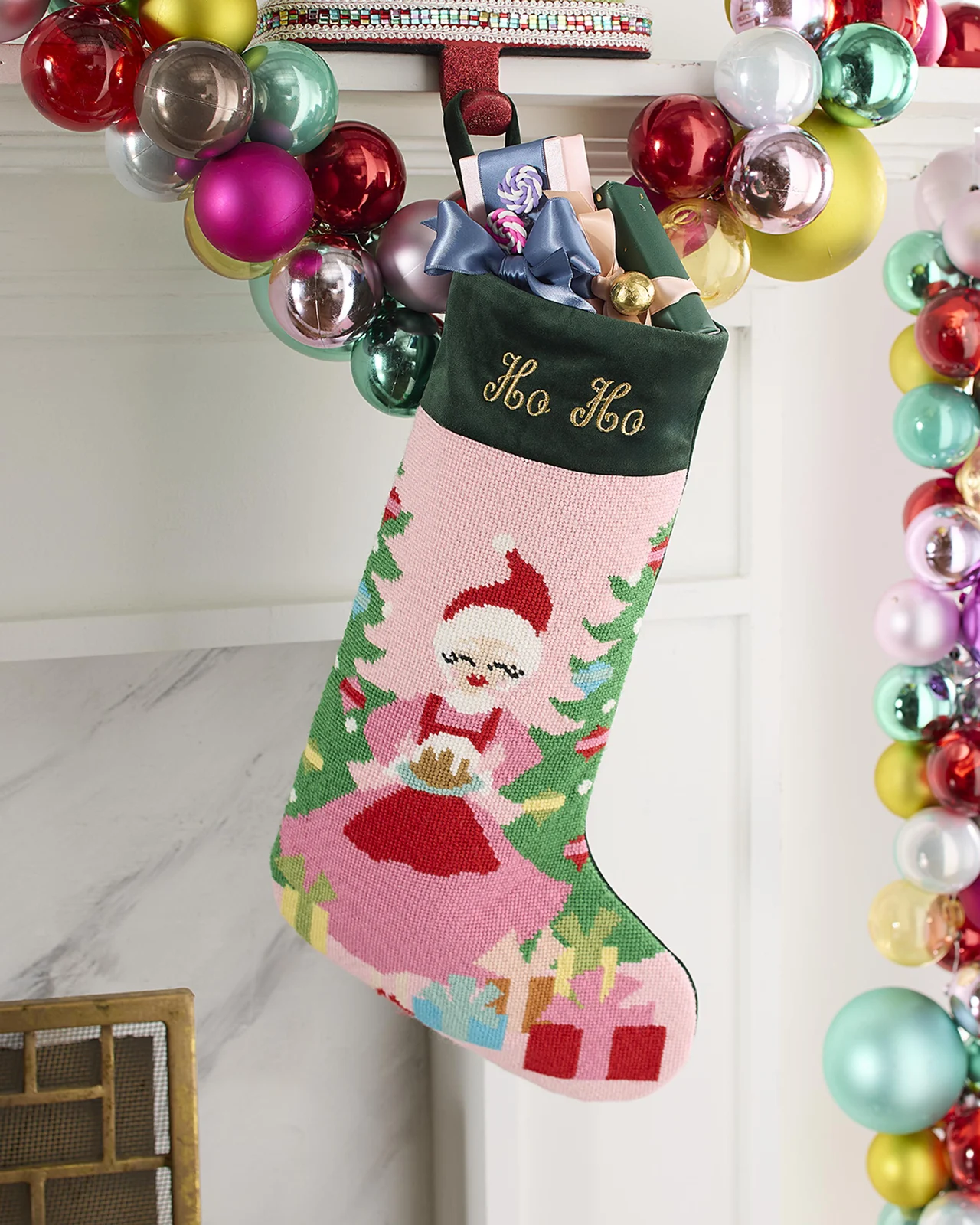 Bauble Stockings x Sainty Nelsen "To My Mom, Mrs. Claus" Christmas Stocking, Personalized