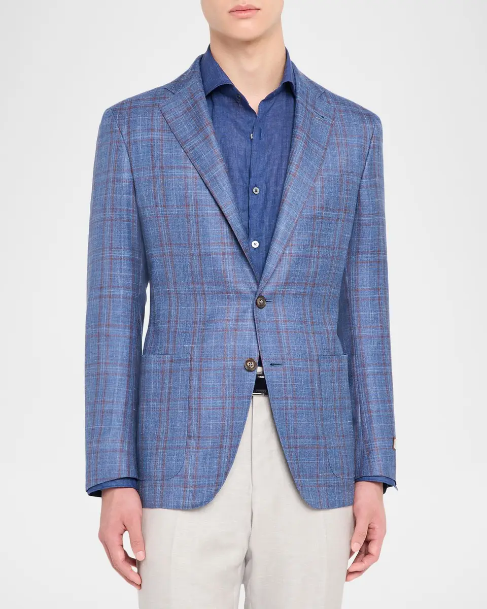 Canali Men's Check Single-Breasted Sport Coat | Thumbnail 4 Canali Men's Check Single-Breasted Sport Coat | Thumbnail 4
