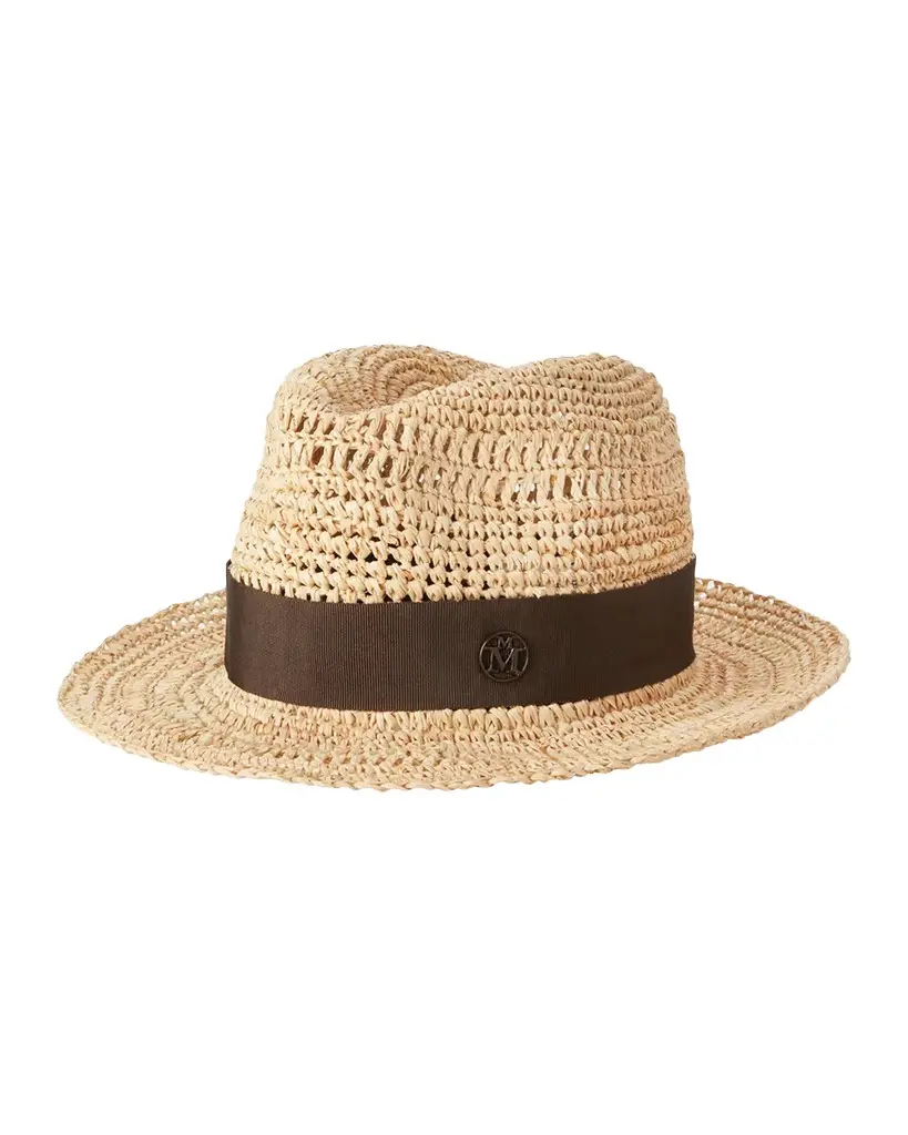 Maison Michel Elias Crochet Raffia Fedora Hat