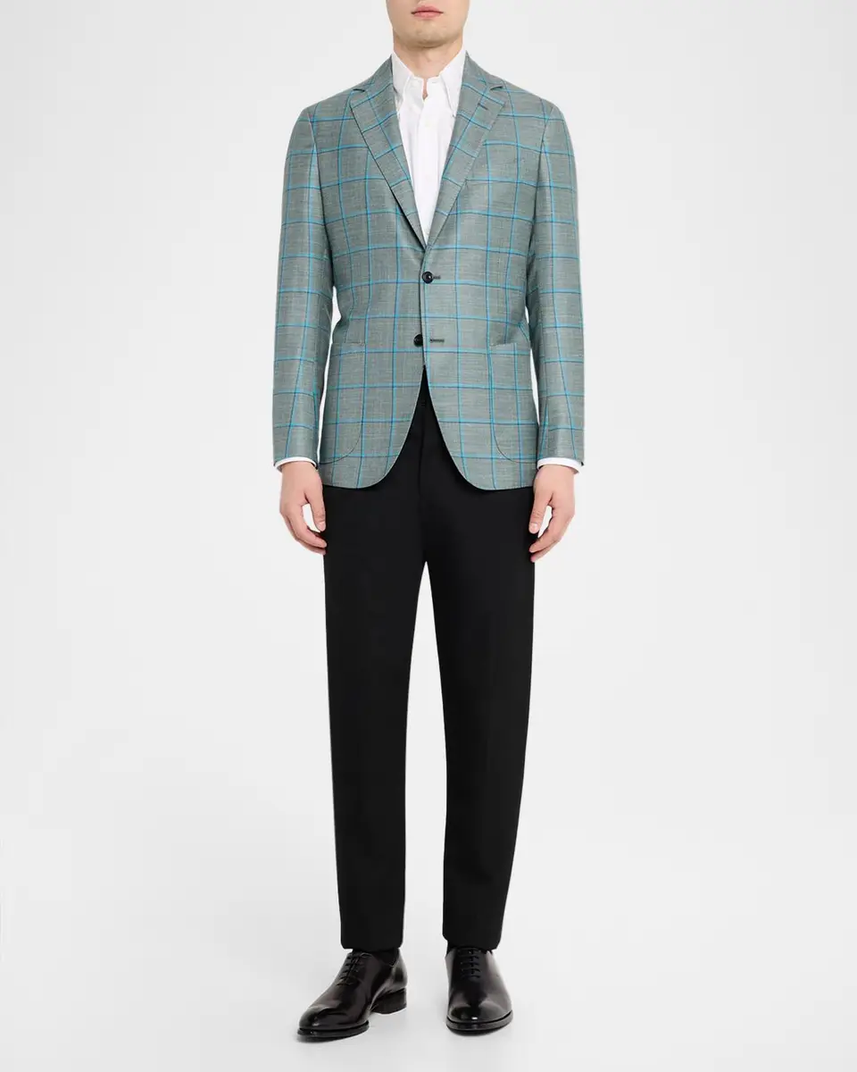 Sartorio Men's Wool and Silk Windowpane Check Sport Coat | Thumbnail 2 Sartorio Men's Wool and Silk Windowpane Check Sport Coat | Thumbnail 2