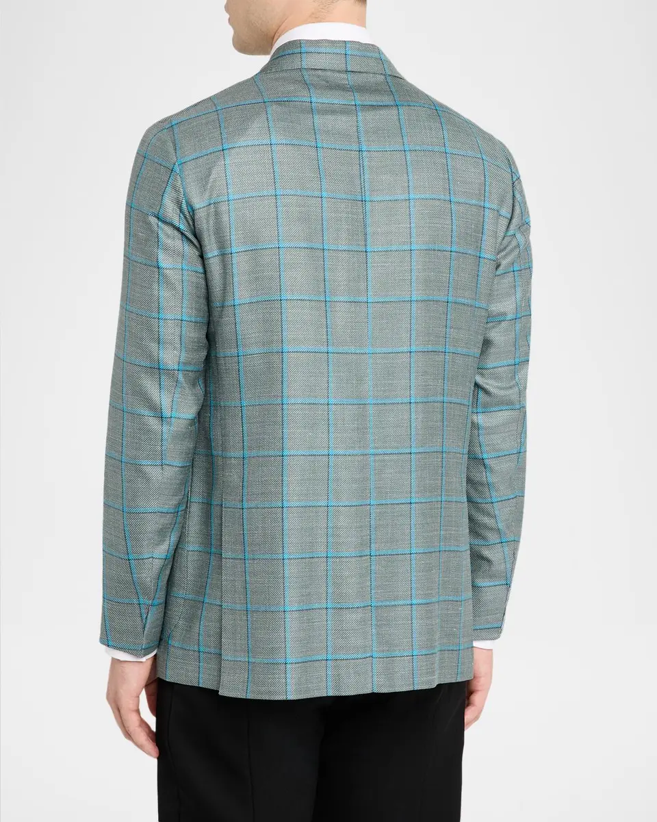 Sartorio Men's Wool and Silk Windowpane Check Sport Coat | Thumbnail 3 Sartorio Men's Wool and Silk Windowpane Check Sport Coat | Thumbnail 3