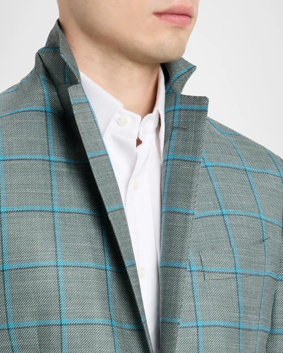 Sartorio Men's Wool and Silk Windowpane Check Sport Coat | Thumbnail 7 Sartorio Men's Wool and Silk Windowpane Check Sport Coat | Thumbnail 7