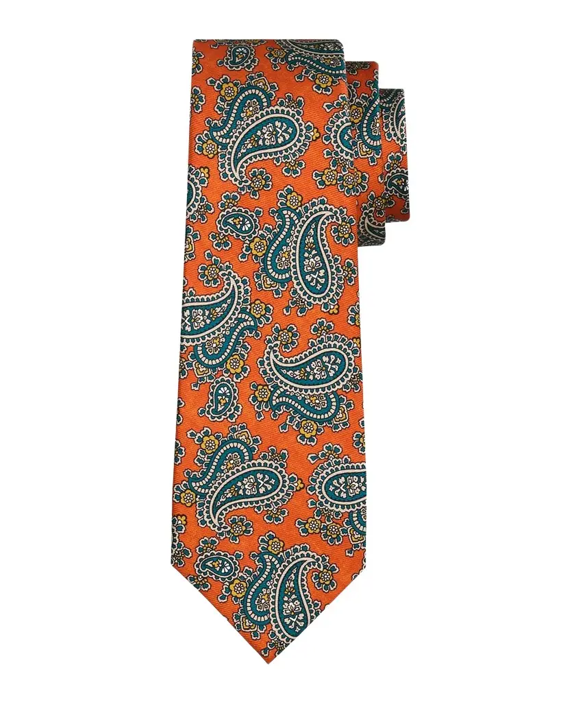 Kiton Men's Silk Paisley 7-Fold Tie