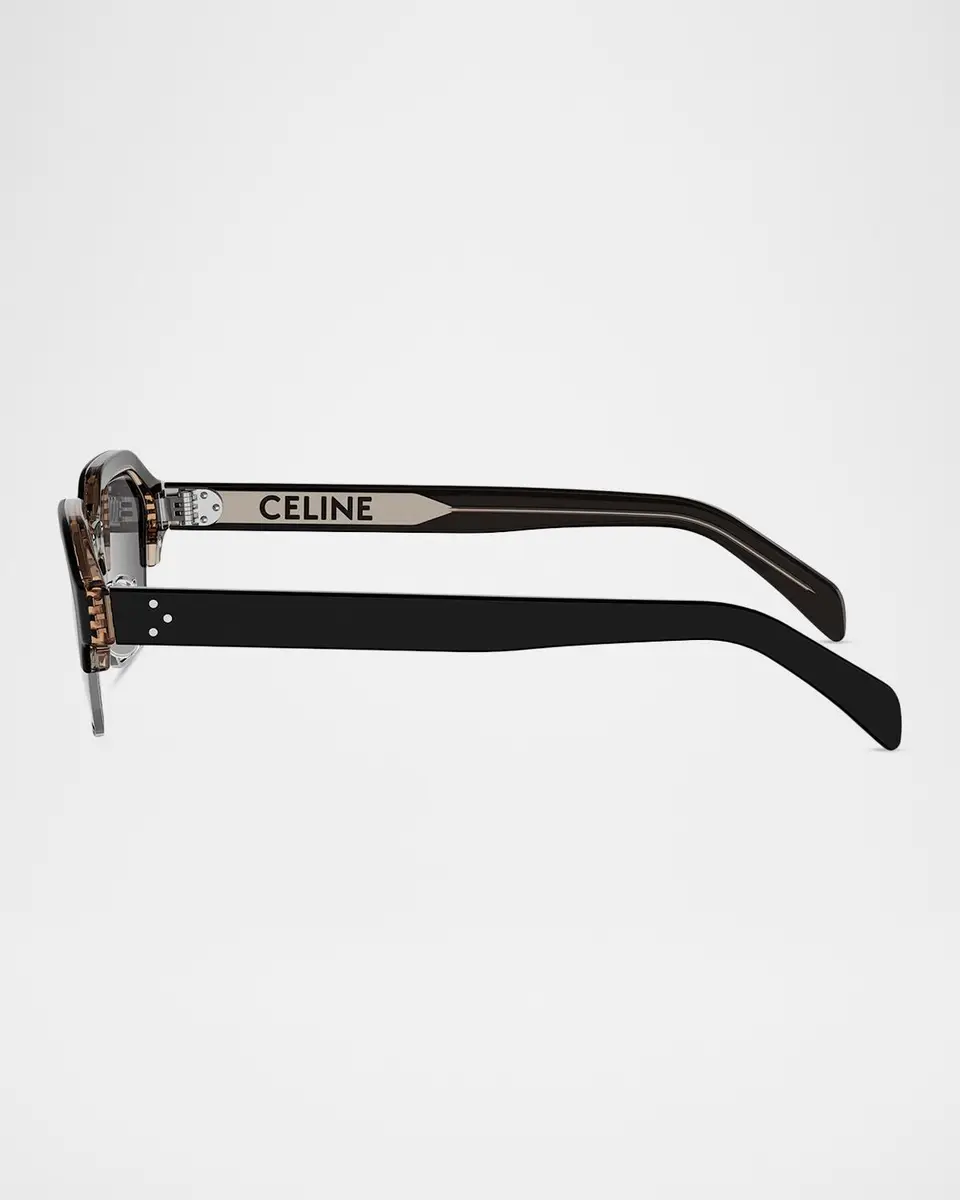 Celine Men's Acetate and Nylon Geometric Combi Sunglasses | Thumbnail 3 Celine Men's Acetate and Nylon Geometric Combi Sunglasses | Thumbnail 3