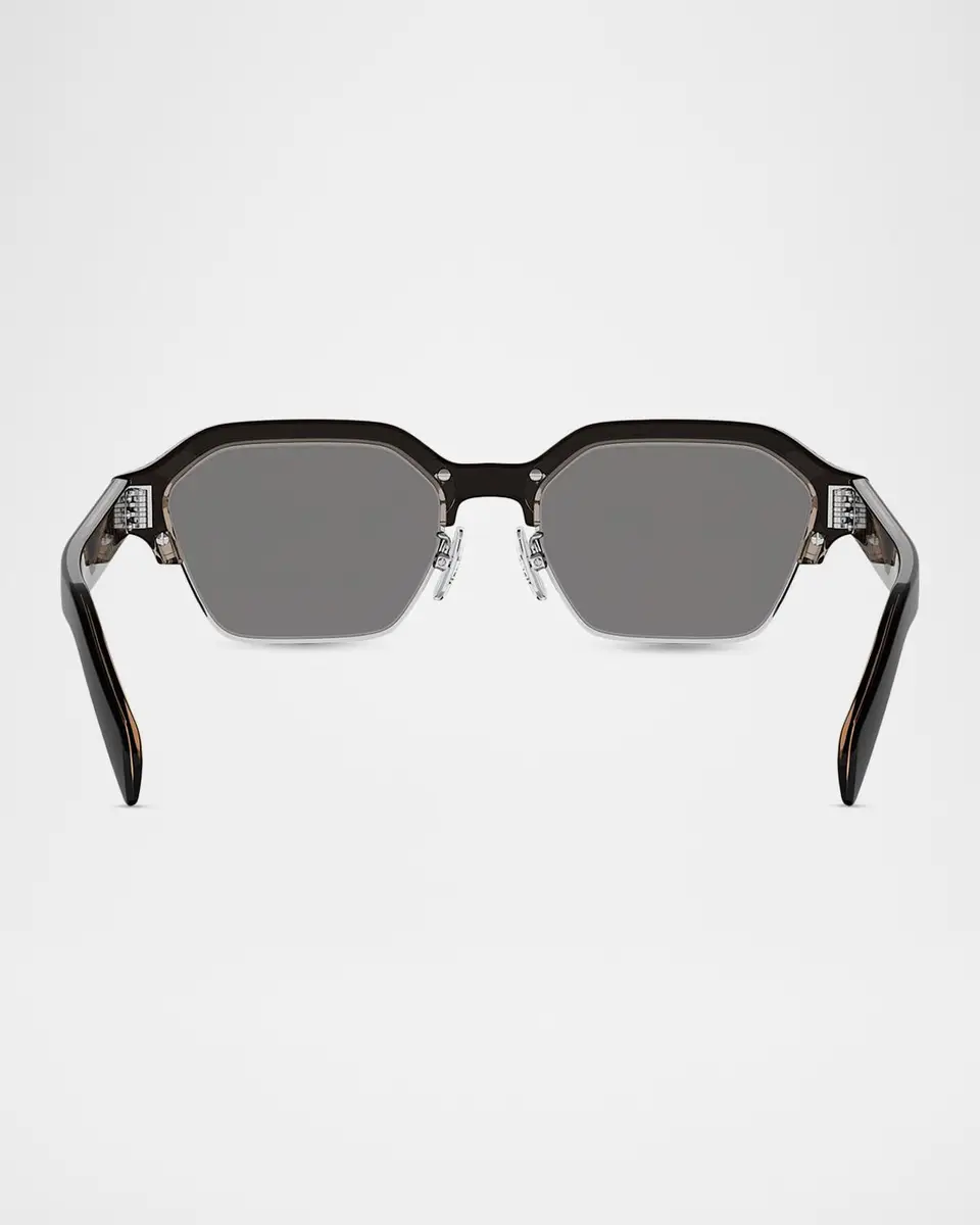 Celine Men's Acetate and Nylon Geometric Combi Sunglasses | Thumbnail 5 Celine Men's Acetate and Nylon Geometric Combi Sunglasses | Thumbnail 5