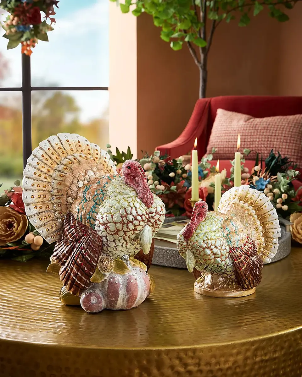 Sweet Savannah Large Jeweled Turkey Thanksgiving Decor | Thumbnail 2 Sweet Savannah Large Jeweled Turkey Thanksgiving Decor | Thumbnail 2