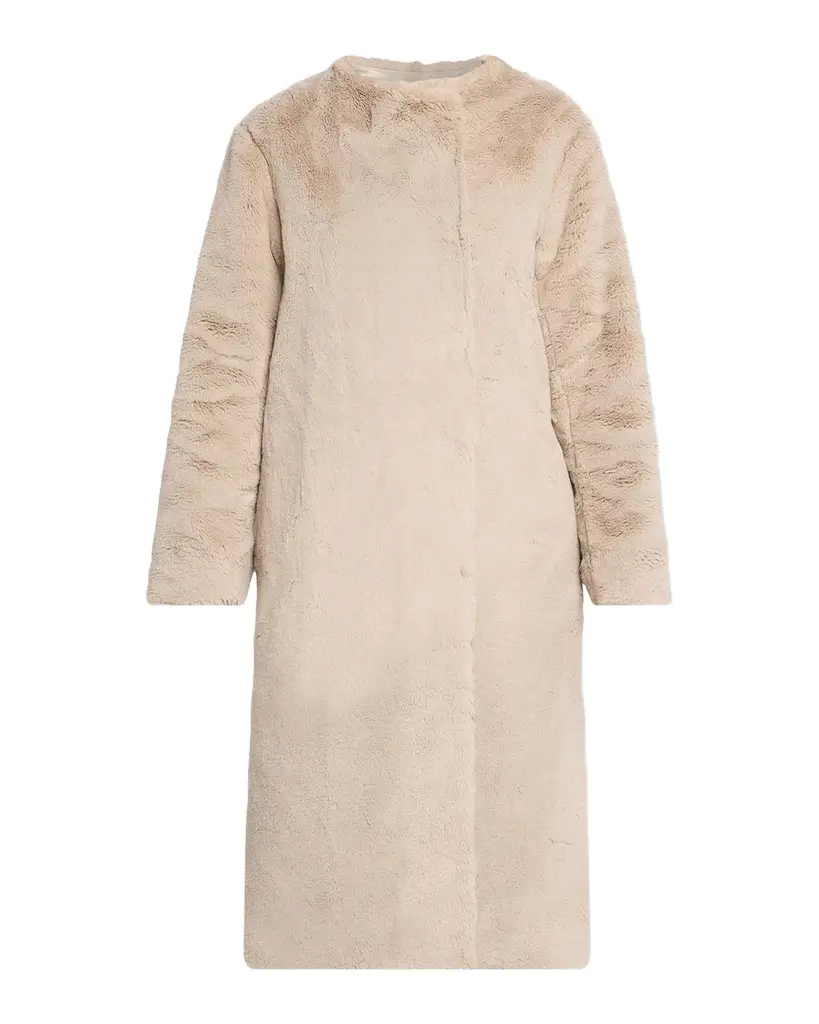 Maria McManus Faux Fur Long Car Coat
