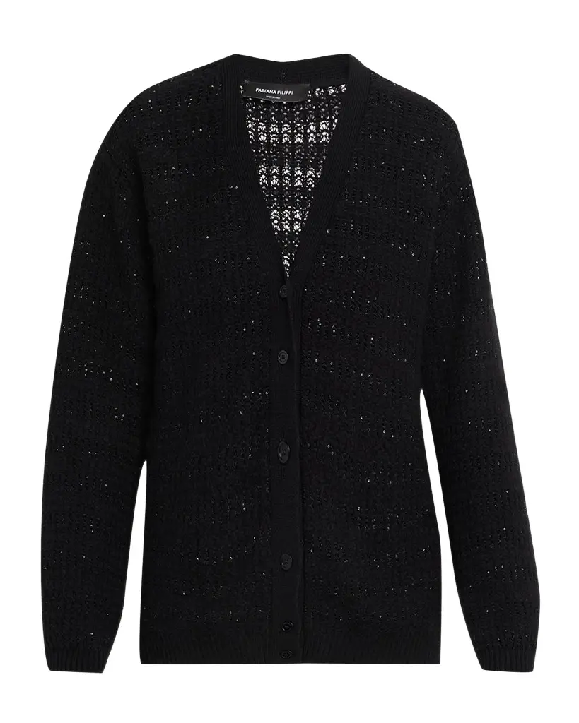 Fabiana Filippi Sequin Wool-Mohair Cardigan